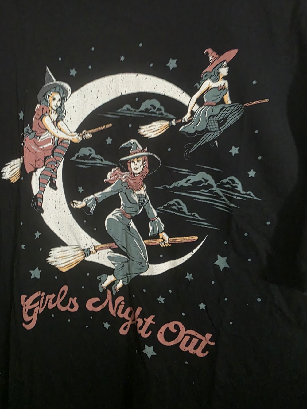 Torrid Size 2 Girls Night Out Black Graphic Witch Tee